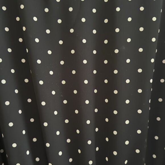 Anne Klein Black Polka Dot Dress with Flowy Sleeves and belt - Picture 2 of 6